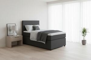 BOXSPRING POSTELJA 90 cm x 200 cm , tekstil, leseni material antracit