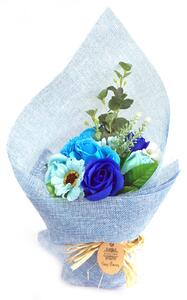 Stoječ šopek milnih rož - Modra eleganca - Baby shower - Dan žena