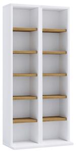 REGAL ZA CD-JE 42/91,8/20 cm bela, medeni hrast