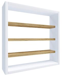 STENSKI REGAL 40/40/10 cm bela, medeni hrast