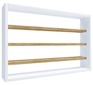 STENSKI REGAL 60/40/10 cm bela, medeni hrast