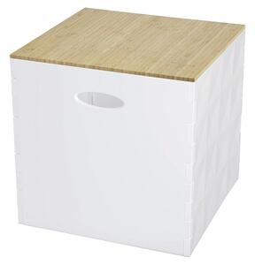 Zaboj za shranjevanje Crystall (Do x Š x V: 31 x 31 x 30,5 cm, Plastika, Bela, S pokrovom)