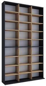 REGAL 102/181/23 cm antracit, medeni hrast