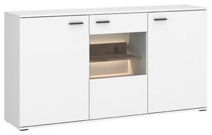 Modern Living Široka Komoda Cotia New, Bela, Barva Hrasta, Osvetlitev