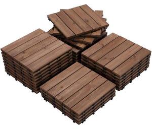 Woodytile™ Lesene Talne Ploščice Za Teraso – 12 Kosov (30x30 Cm) = 1,08 M², Rjava