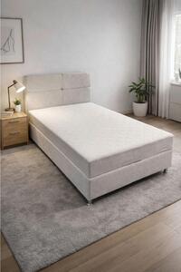 POSTELJA Z VZMETNICO 120 cm x 200 cm , les, tekstil, leseni material svetlo siva