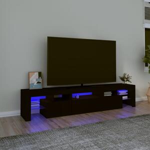 VidaXL TV omarica z LED lučkami črna 200x36,5x40 cm