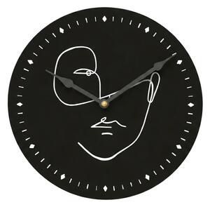 Stenska ura LINE FACE 29 cm, črna