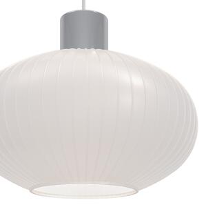 EGLO Visoka svetilka Dasmina, Ø 25 cm, bela/krom, steklo, E27, zatemnjen, Bela, Dnevna soba / jedilnica, Steklo, Mladostno bivanje