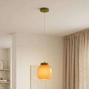 EGLO Visoka svetilka Berardelli, oranžna/zelena, Ø 23 cm, steklo, E27, zatemnjen, Oranžna, Dnevna soba / jedilnica, Steklo, Sodobni