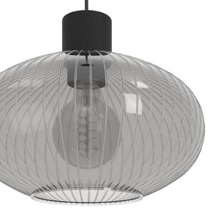 EGLO Visoka svetilka Dasmina, Ø 25 cm, dimno siva/črna, steklo, E27, zatemnjen, Siva, Dnevna soba / jedilnica, Steklo, Mladostno bivanje