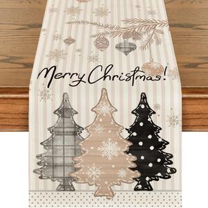 Laneni božični tekač NOEL BRUNCH 33x180 cm, bež