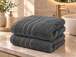 2x brisača COMFORT 70x140 cm temno siva, 100% bombaž