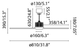 FARO 33429-10 - LED Stropni ventilator JUST FAN XS LED/16W/230V pr. 81 cm + Daljinski upravljalnik