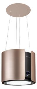 Klarstein Skyfall, otočna kuhinjska napa, Ø 45 cm, recirkulacija, 402 m³ / h, LED, nerjaveče jeklo, zlata