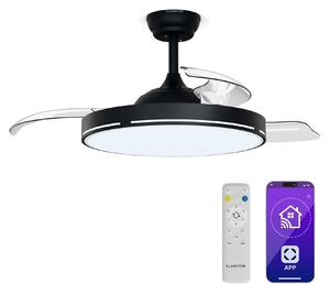 Klarstein AirFold, Pametni stropni ventilator, Zložljive lopatice, LED luč z možnostjo zatemnitve, Pametno