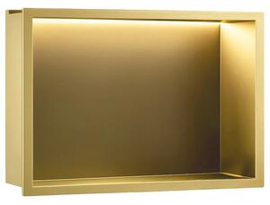 VGRAJENA KOPALNIŠKA POLICA LED 30x45 brush gold