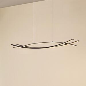 Lucande LED viseča svetilka Sayori, 98 cm, črna, z možnostjo zatemnitve, zatemnjen, Črna, Dnevna soba / jedilnica, Kovina, Sodobni