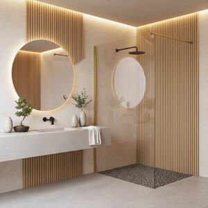 Stena za prhanje Rea Flexi Transparent / Brush Gold 120
