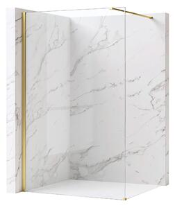 Stena za prhanje Rea Flexi Transparent / Brush Gold 80