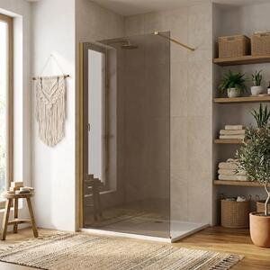 Stena za prhanje Rea Flexi Brown / Brush Gold 90