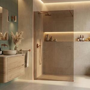 Stena za prhanje Rea Flexi Brown / Brush Copper 90