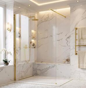 Stena za prhanje Rea Flexi Transparent / Gold 130