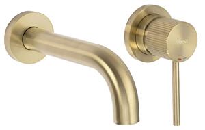 Skrita armatura za umivalnik Rea Lungo Stripe Brush Gold