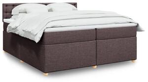 VidaXL Box spring postelja z vzmetnico temno rjav 200x200 cm blago