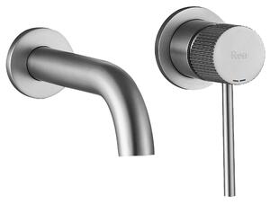 Skrita armatura za umivalnik Rea Lungo Stripe Brush Nickel
