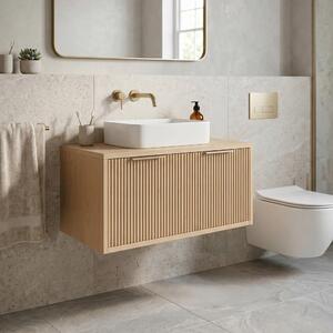 Kopalniška omarica pod umivalnikom Rea Core 80cm Beige