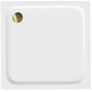 Tuš pladenj Rea Belmond White 90x90 Brush Gold