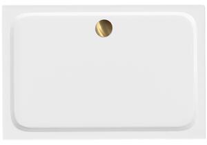 Tuš pladenj Rea Belmond White 80x100 Brush Gold