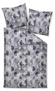 POSTELJNINA 135/200 cm bombažni flanel srebrne barve