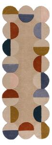 Bež ročno tkan volnen tekač 80x230 cm Mia Scallop Frame – Flair Rugs