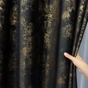 Dekorativna tkanina Velvet Glam Black črna viš. 3,00 m
