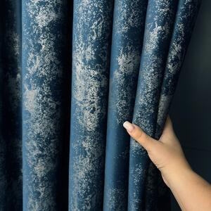 Dekorativna tkanina Velvet Glam Blue modra viš. 2,50 m