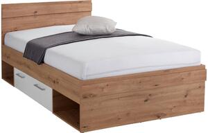 Modern Living Postelja Box, Bela, Barva Hrasta, 120x200