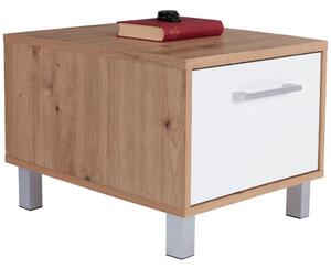 Modern Living Nočna Omarica Box, Bela, Barva Hrasta
