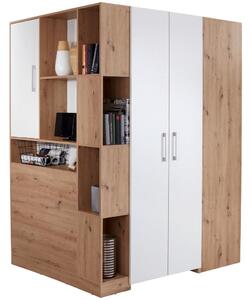 Modern Living Kotna Omara Box, Bela, Barva Hrasta