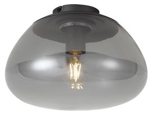Dizajnerska stropna svetilka Gunmetal z dimljenim steklom - Giselle