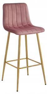 Barski stol POZZA VELVET, roza