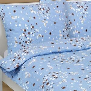 Bellatex Crepe posteljnina Bouquet blue , 140 x200 cm, 70 x 90 cm