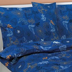 Bellatex Crepe posteljnina Meadow blue dark , 140x 200 cm, 70 x 90 cm