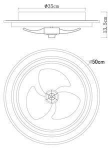 Globo 03655 - LED Zatemnitveni stropni ventilator BOZAN LED/32W/230V + Daljinski upravljalnik