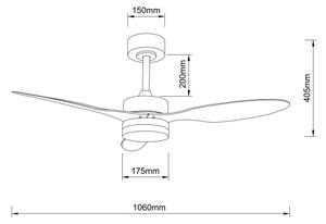 Globo 03608 - LED Zatemnitveni stropni ventilator BLACKWELL LED/20W/230V + Daljinski upravljalnik