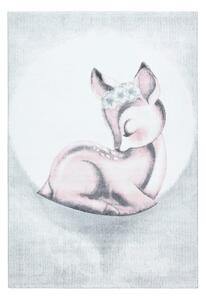 Ben'n'jen Otroška Preproga Bambi, Svetlo Siva, Roza, 140x200cm