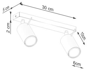 Sollux SL.1501 - Reflektor RING 2xGU10/10W/230V zelena