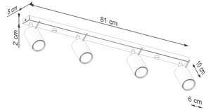 Sollux SL.1510 - Reflektor RING 4xGU10/10W/230V rdeča