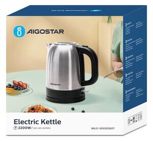 Aigostar - Grelnik vode 1,7l 2200W/230V krom